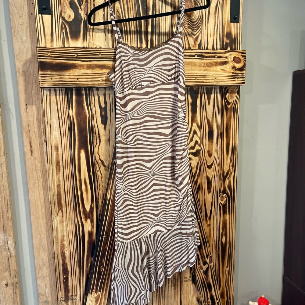 Zebra Print Asymmetrical Dress